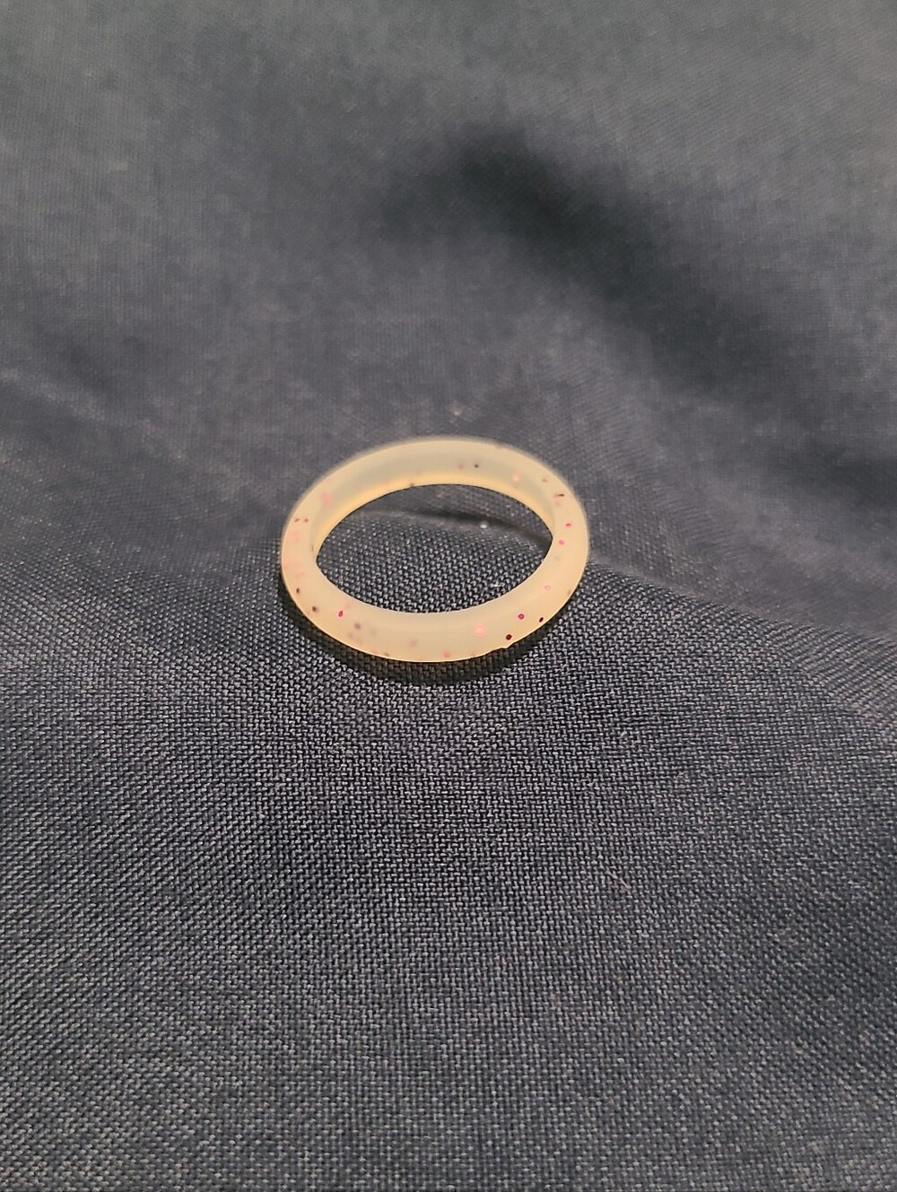 Clear Red Glitter Silicone Ring sz 5.5